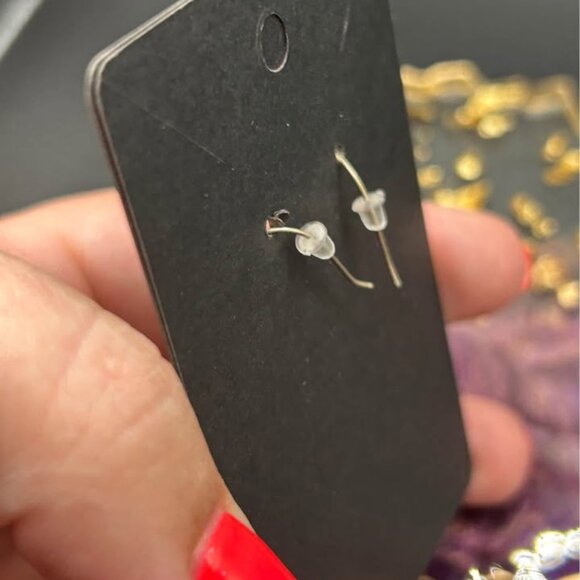 Cute Sandle Flip Flop Earrings orange and white beads - Picture 3 of 3